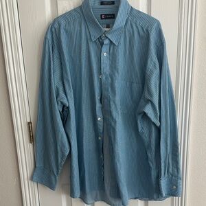 Chaps Men's Casual Blue Pinstripe Shirt